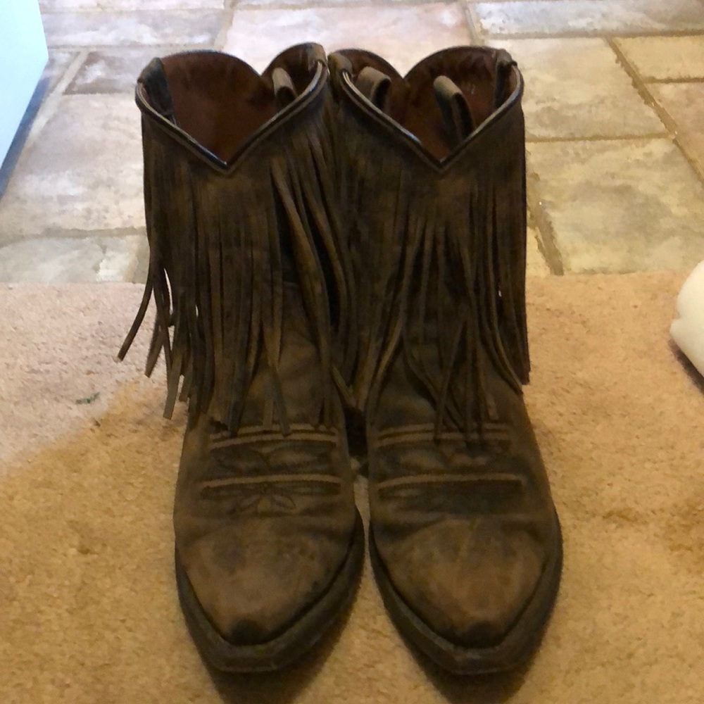 Fringe cowboy boots